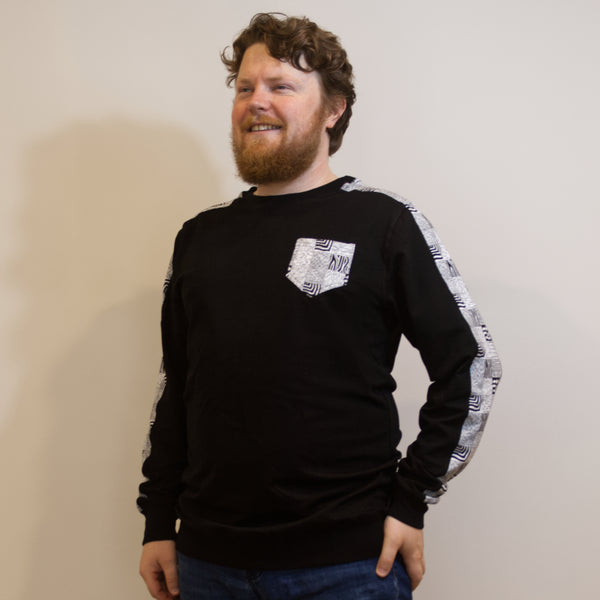 Men's Colour Blocked Doodle Sweatshirt